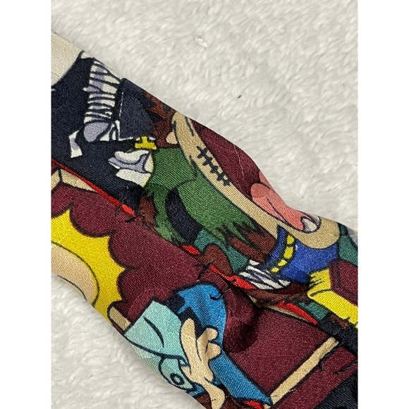 Looney Tunes Halloween Tie Daffy Duck Elmer Fudd Bugs Bunny Korea 100% Silk - Picture 7 of 9